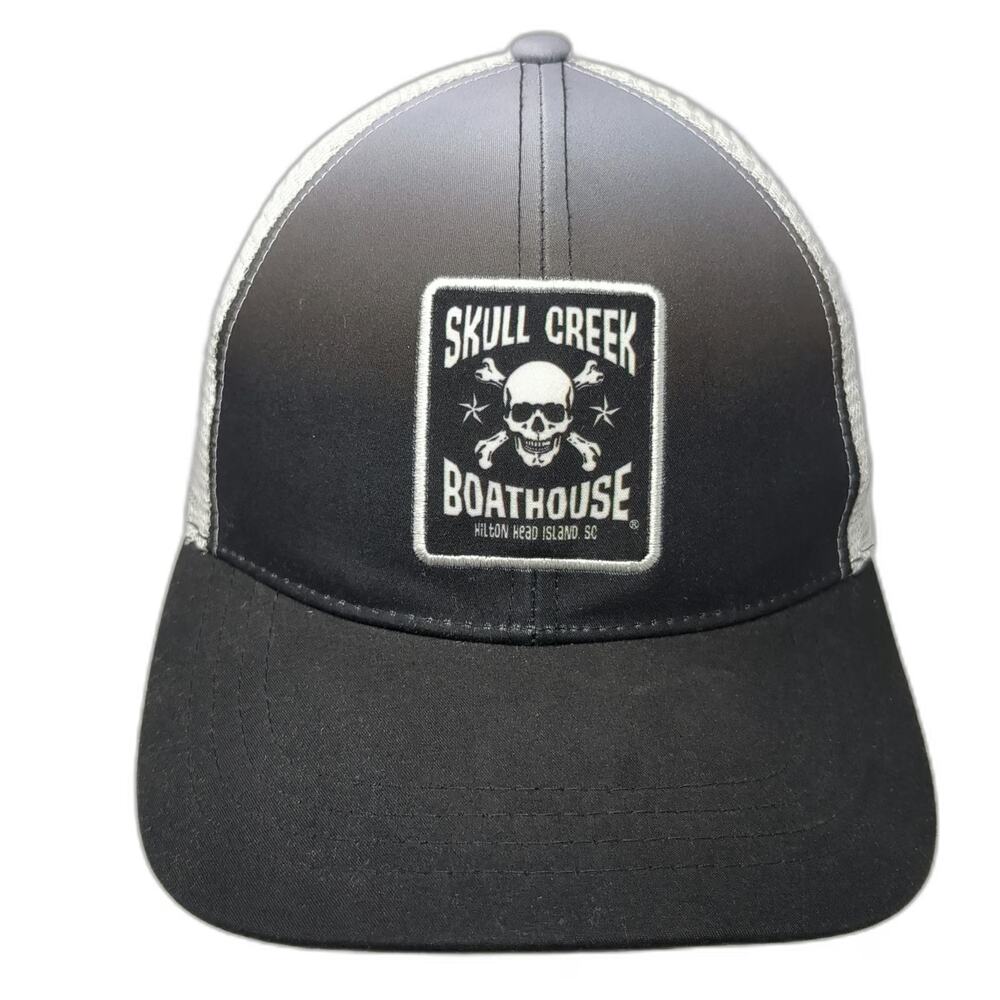 Boco Gear Skull Creek Boathouse Hilton Head Island Black Trucker Hat One Size